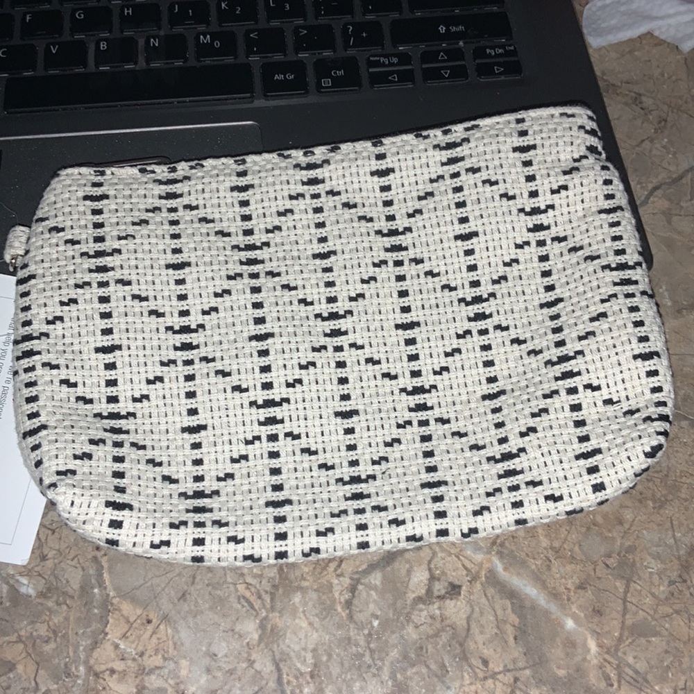 Thirty One Mini Zipper Pouch - Beige & Black